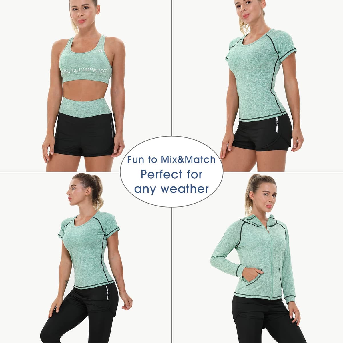 JULY'S SONG - Conjunto de yoga con 5 prendas, para correr, gimnasio, fitness — view 3