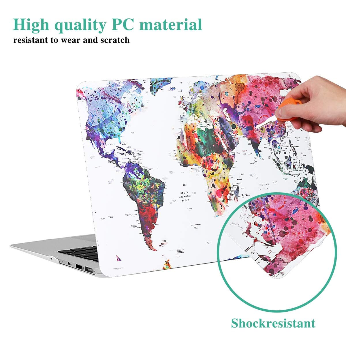 Case for MacBook Pro 14 inch Case 2025-2021 Release M4 A3112 A3185 A3401 M3 A2918 A2992 M2 A2779 M1 A2442 Pro Max, Classic Printed Plastic Hard Shell Cover & Keyboard Cover, Map — view 3