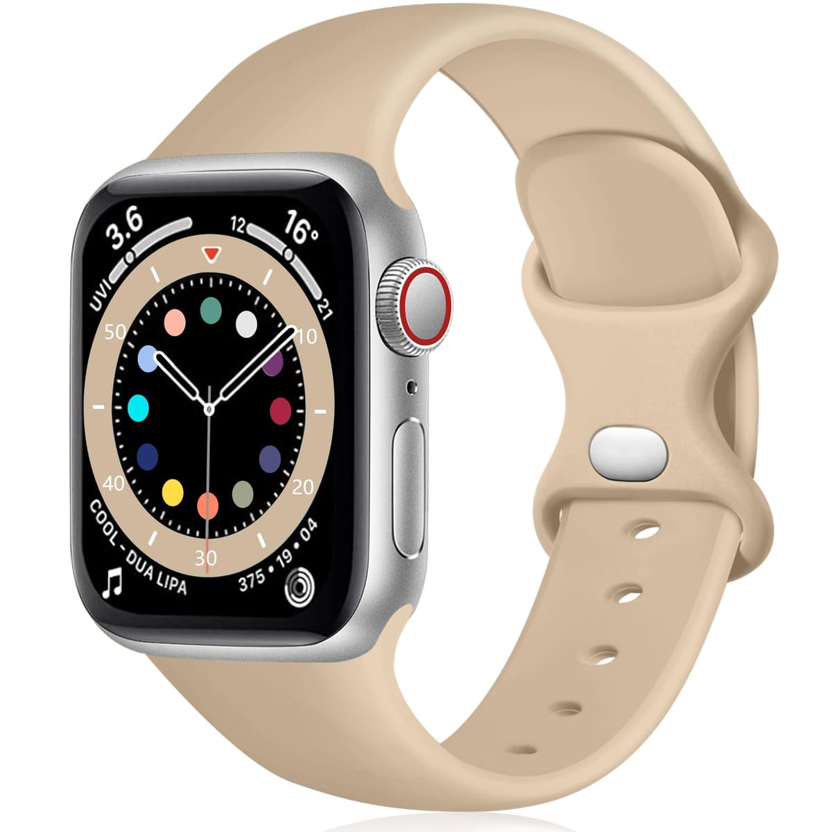 Epova Silicone Strap Compatible with Apple Watch Strap 40mm 38mm 41mm 42mm, Replacement Straps for iWatch SE 3 Series 11 10 9 8 7 6 5 4 3 2 1, Black, Small — view 32