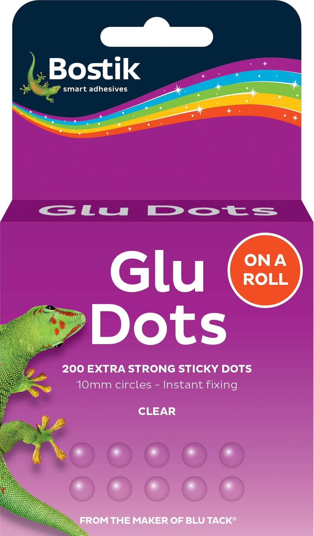 Bostik Extra Strong Glu Dots Clear - 64 Dots Pack - Double Sided Adhesive for Instant Fixing & Crafts - Easy to Use - No Mess — view 5