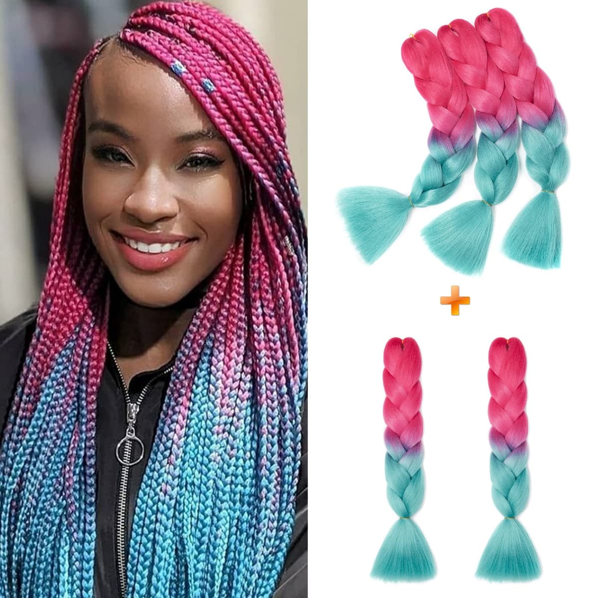 60cm Extensiones de Pelo Trenzas Africanas Castaño Oscuro Extensiones para Trenzas Africanas 1 pcs 100g Kanekalon Pelo para Trenzas Africanas Sintetico Extensiones de Trenzado Cabello Braiding — view 158