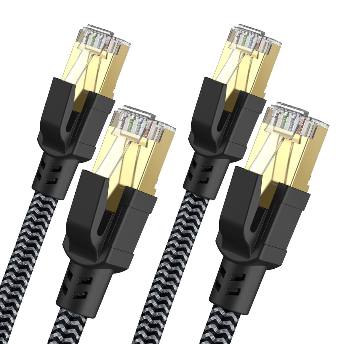 Cat 8 Ethernet Cable 1M, High-Speed Gigabit Braided RJ45 LAN Patch Cord, 40Gbps 2000Mhz, Lan Network Cable Compatible for Modem, Router, Faster than Cat7 — view 9