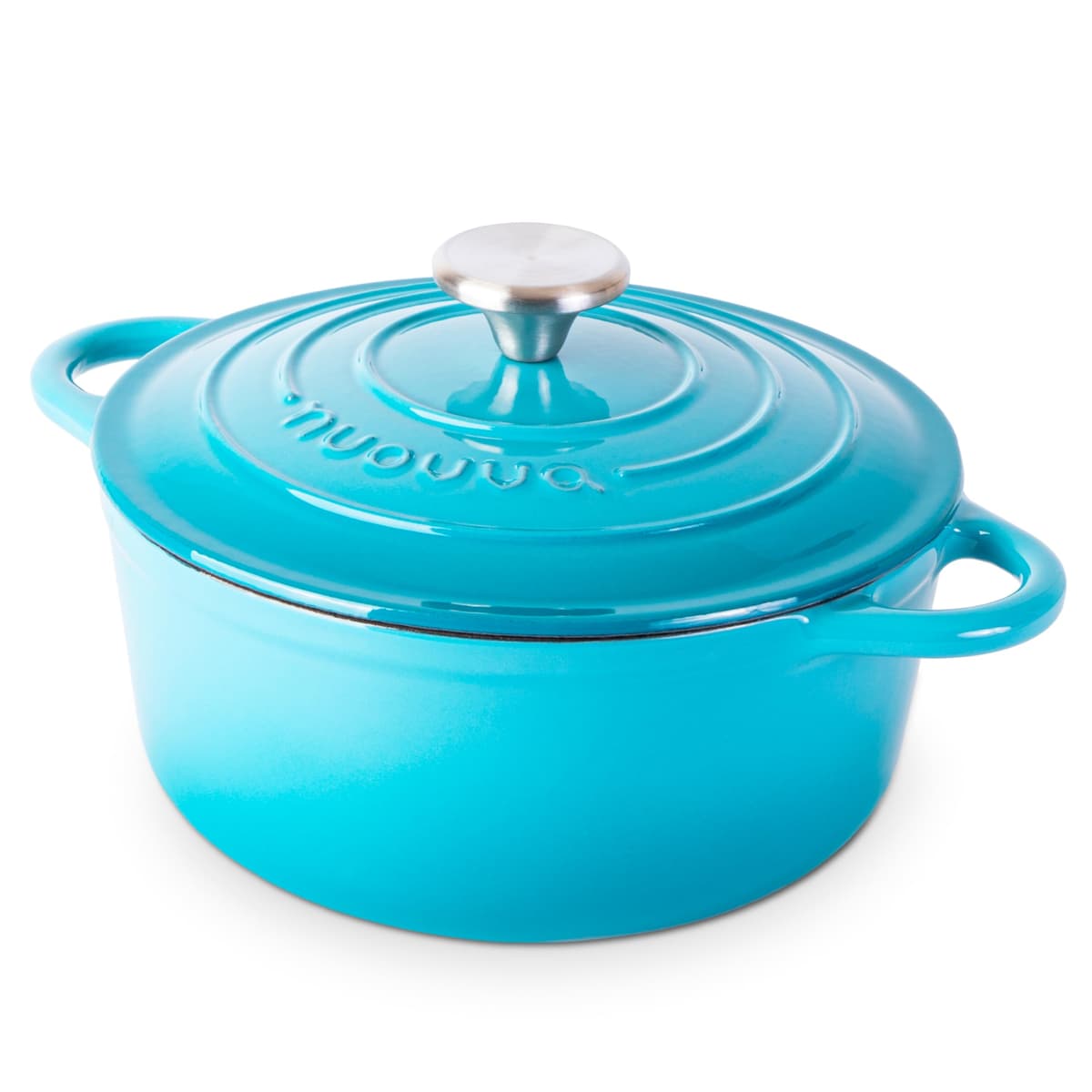 Nuovva Enamelled Cast Iron Dutch Oven Pot with Lid – 5 Quart Casserole Dish – Ceramic Dutch Oven for Bread Baking, Roasting, Braising & Stews – Oven Safe up to 500°F – 24cm Orange — view 51