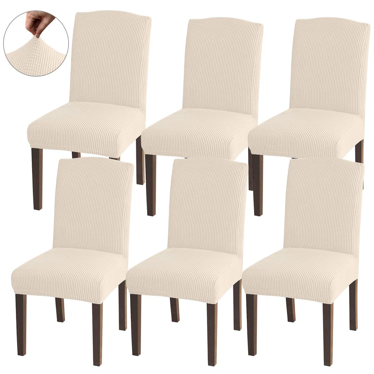 Granbest High Stretch Dining Chair Slipcovers, Universal Fit Jacquard Parson Dining Chair Covers, Removable Chair Protectors for Dining Room, Kitchen, Restaurant and Hotel (Set of 4, Grey) — view 8