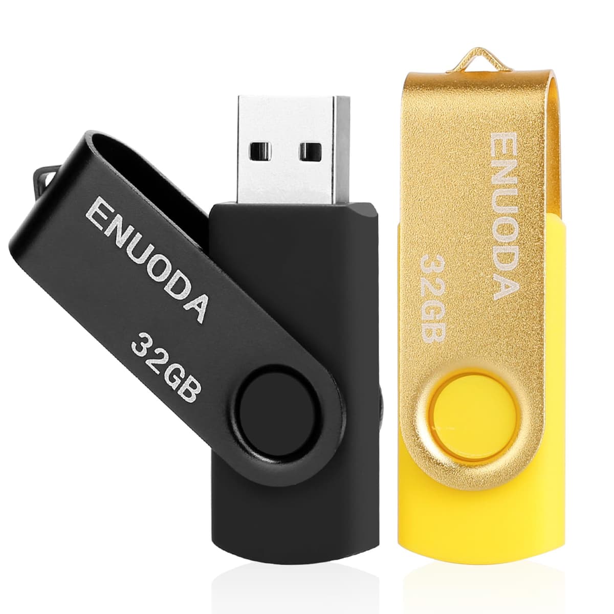 ENUODA 16GB USB Stick 1 Pack Memory Stick USB 2.0 Flash Drives Swivel Design Pen Drive for Data Storage Thumb Drive with LED Light (Black) — view 9