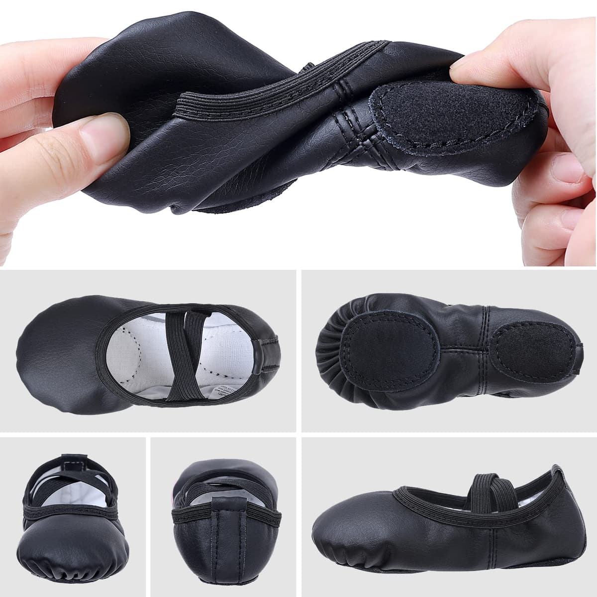 Zapatillas de Ballet Niñas Zapatillas de Baile Gimnasia Suela de Cuero para Niños Adultos Tamaño 20-40 — view 2