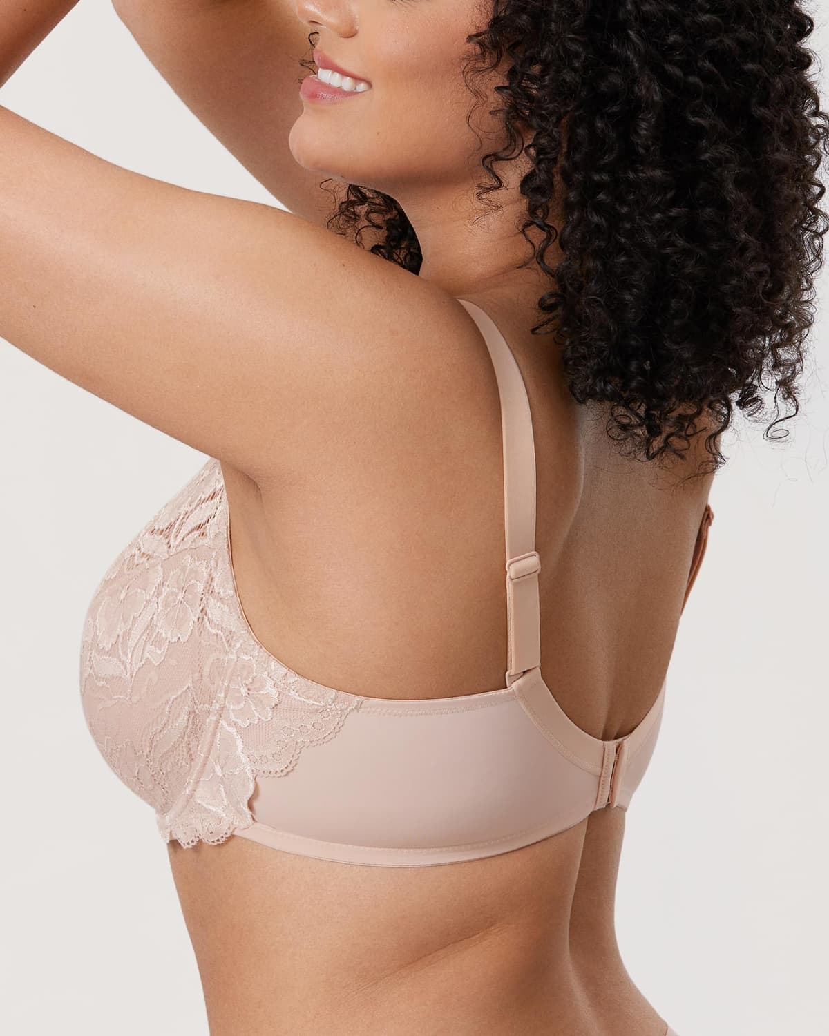 Delimira Women's Full Coverage Non-Foam Floral Lace Plus Size Underwired Bra — view 4