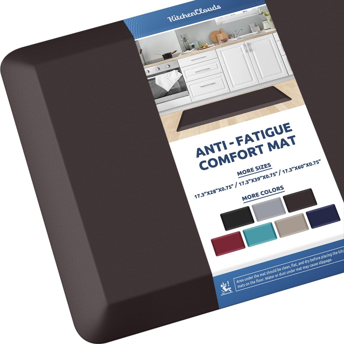 KitchenClouds Kitchen Mat Cushioned Anti Fatigue Rug 17.3"x28" Water Resistant Non Slip Standing Desk Mat Comfort Floor Mats for Kitchen House Sink Office (Khaki) — view 60