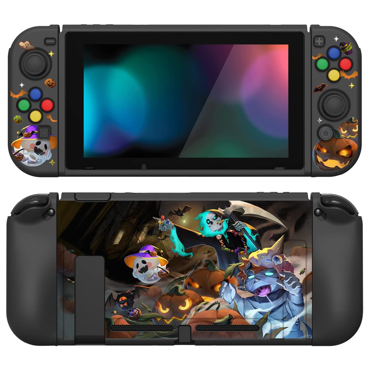 playvital ZealProtect Soft Protective Case for Nintendo Switch, Flexible Cover Protector for Switch with Screen Protector & Thumb Grip Caps & ABXY Direction Button Caps - Cherry Bunny & Cherry Bear — view 51