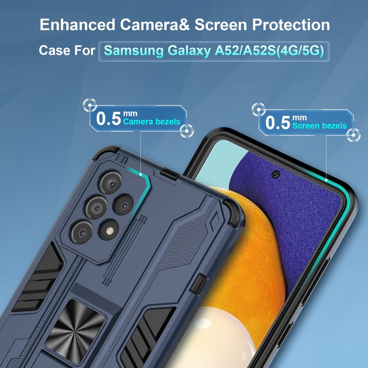 Funda para CMF Phone 2 Pro, Carcasa Antigolpes con Soporte anular metálico, Case Protectora de Grado Militar, Negro — view 956