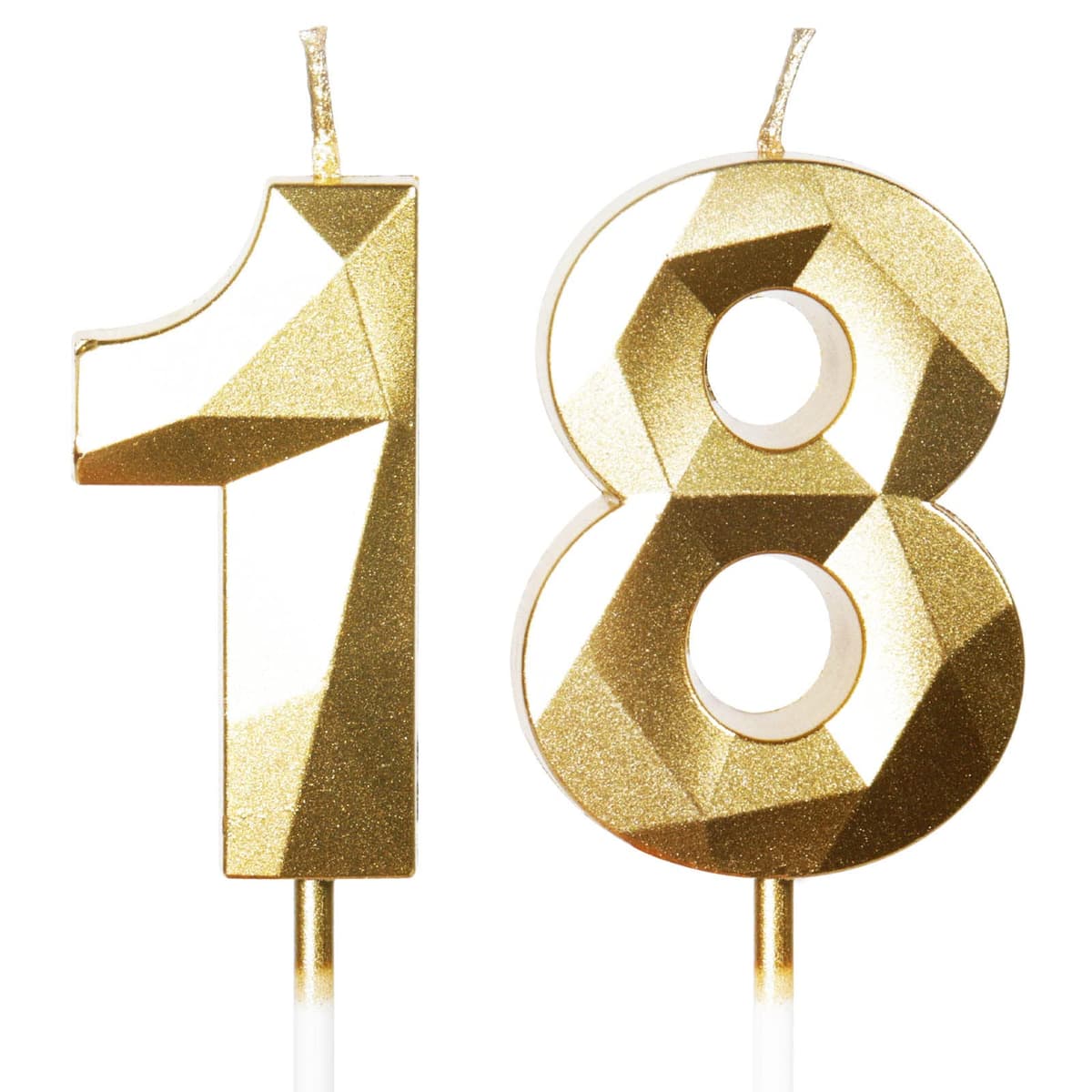 Yiran 50th Birthday Candles, Gold Number 50 Happy Birthday Candles, Cake Topper Decorations for Birthday Party, Wedding Anniversary Celebration Supply — view 116