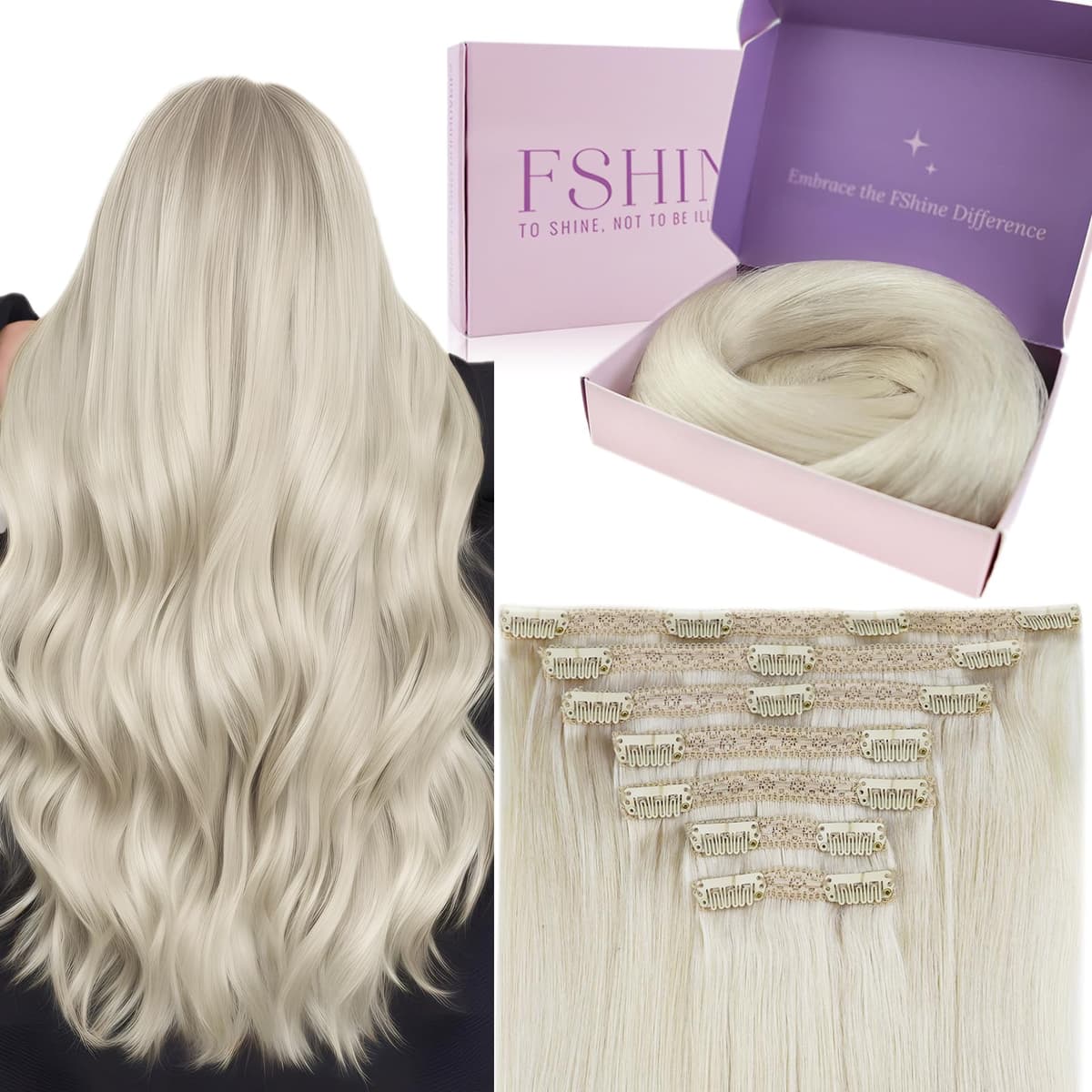 Fshine Clip in Hair Extensions Human Hair Copper Hair Extensions 18 Inch 120 g 7 pcs Color 330 Natural Straight Hair Extensions for Women Real Human Hair — view 52