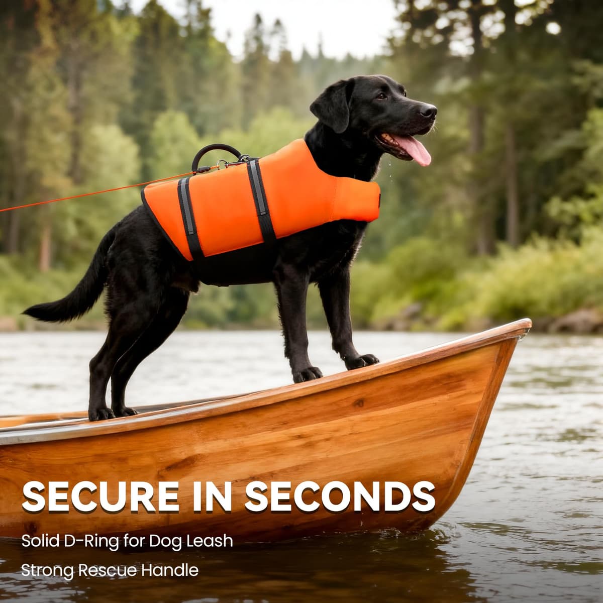 VIVAGLORY Rip Stop Dog Life Jacket, Buoyancy Aid with Handle, Buoyancy for Doggy, Dog Life Jacket for Swimming & Boating, XXS, Bright Orange — view 3