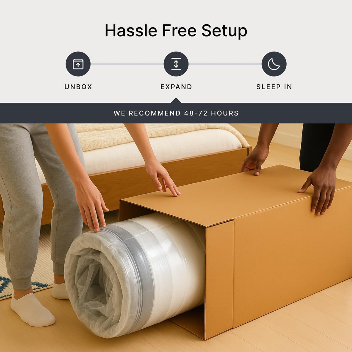 Signature Design by Ashley Chime 12 Inch Hybrid Full Mattress, Memory Foam with Lumbar Support, High-Density Foam & Pocketed Coils for Comfort & Back Support, Mattresses in a Box, Full Size — view 6