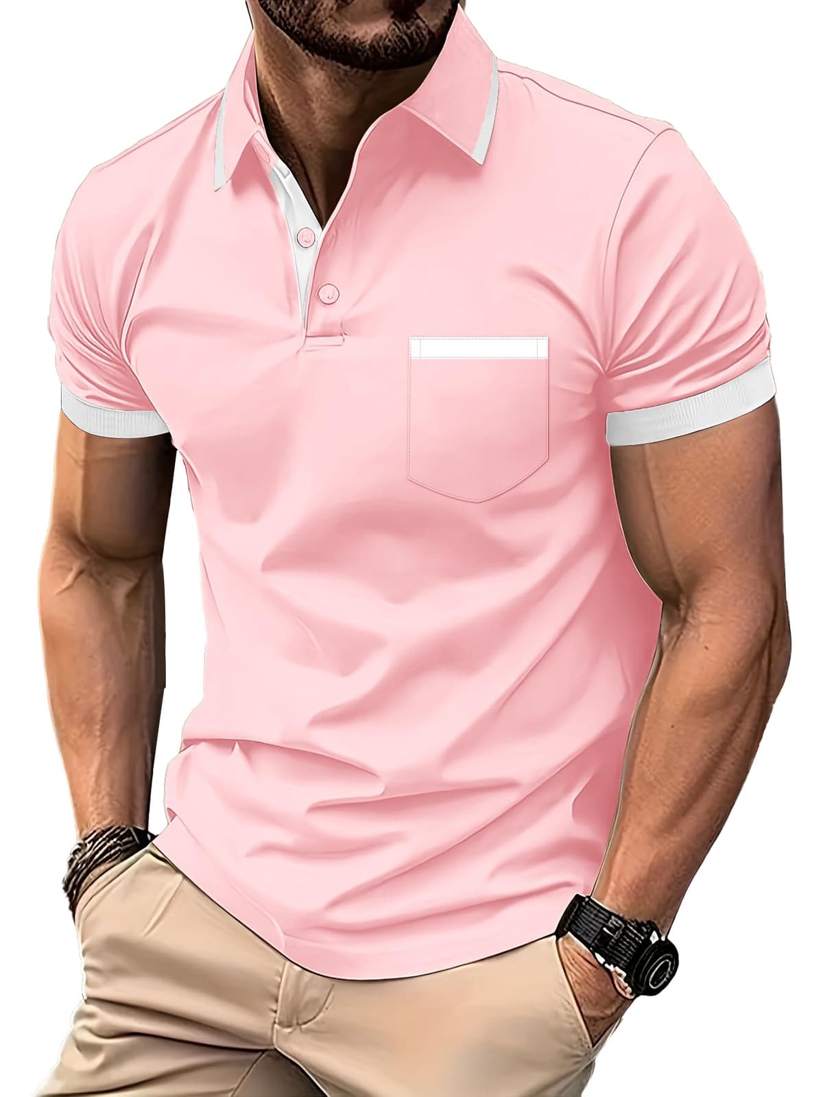 zitysport Polo Hombre Manga con Bolsillo en el Pecho Golf Polo Transpirable de Secado Rápido Poloshirt Deporte Hombre Slim Fit Tshirt Verano Camisa Hombre — view 25