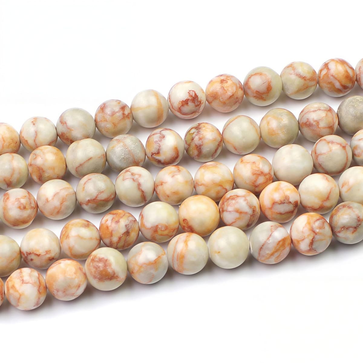 MJDCB 8mm 43 piezas Cuentas de Piedra Sangre Redondas Sueltas Piedras Semipreciosas Naturales para Hacer Joyas Pulseras Collares — view 4