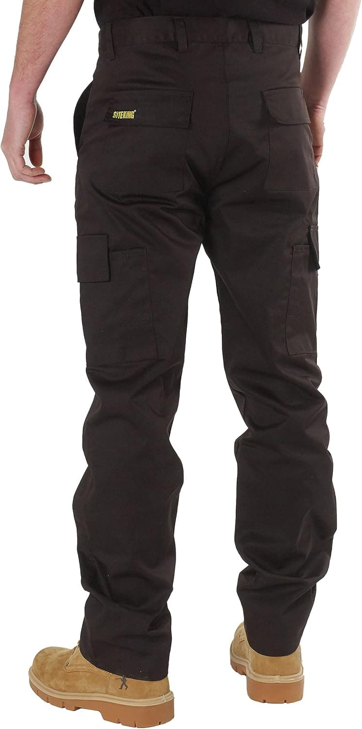 SITE KING Mens Cargo Combat Work Trousers Sizes 28 to 56 with Button & Zip Fly — view 3