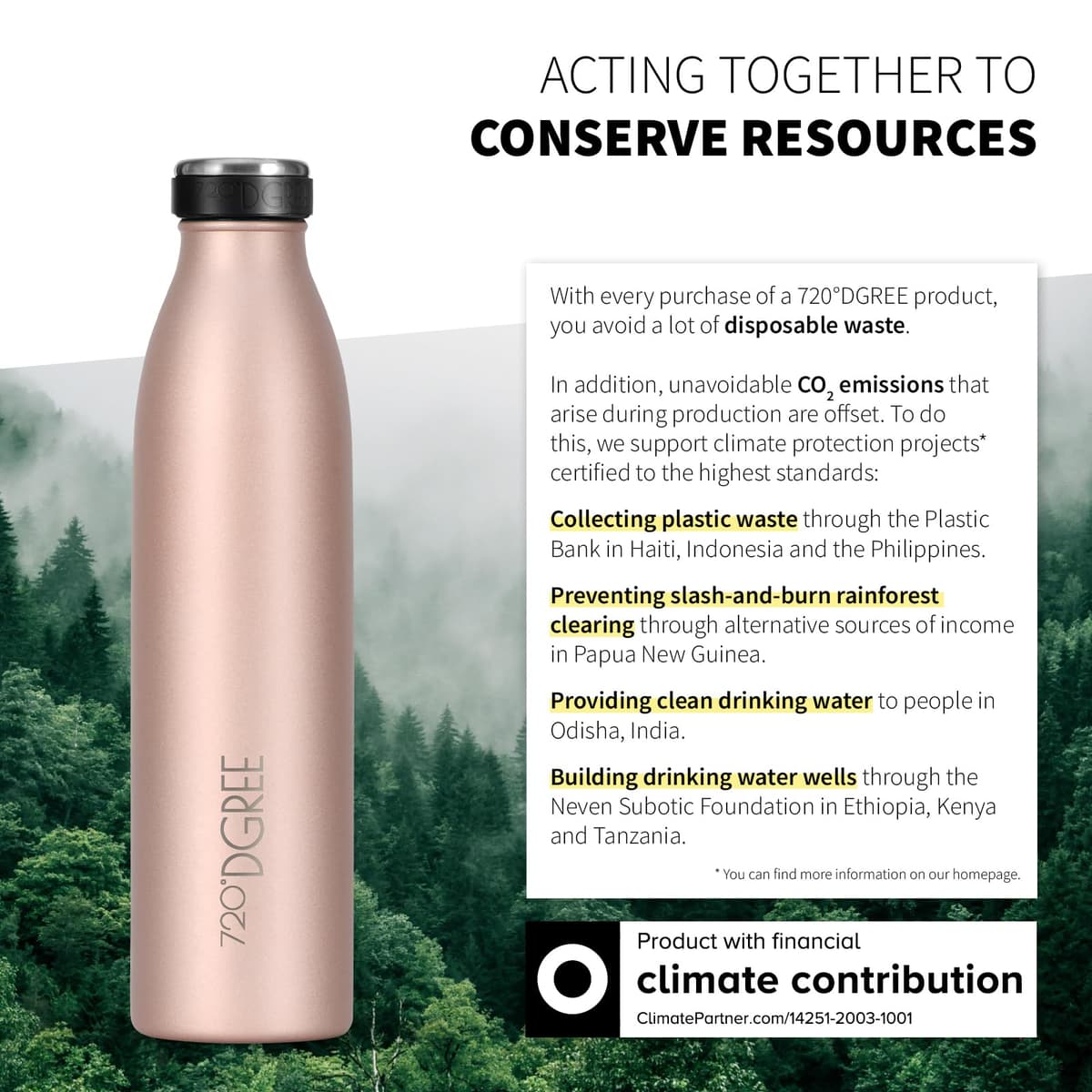 720°DGREE Botella Agua Acero Inoxidable “milkyBottle“ – 750ml - Sin BPA Free, Antigoteo y Prueba de Fugas - Frasco térmico, Cantimplora Aislada - Bebida con Gas, Deporte, Escuela, Gimnasio, Exteriore — view 4