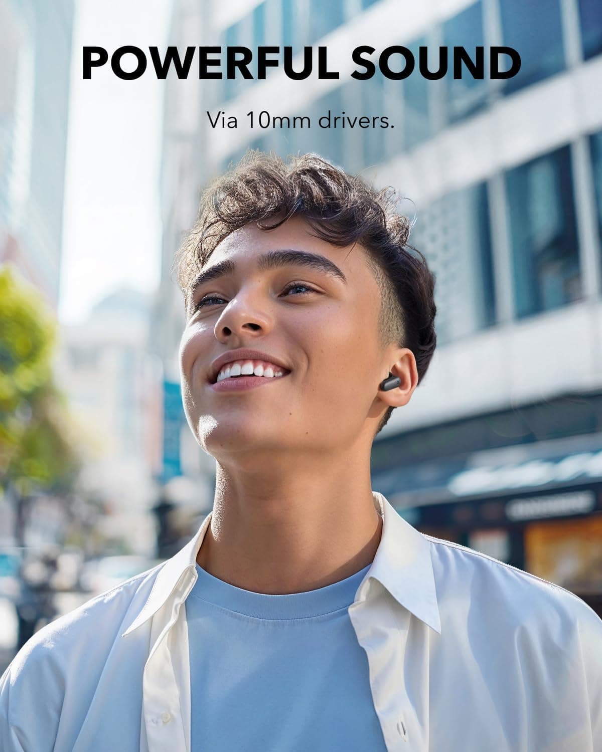 Soundcore P30i Wireless Bluetooth Headphones with Noise Cancelling by Anker, Powerful and Intelligent Noise Cancellation, Powerful Bass, 45 Hours, 2 in 1 Case and Mobile Stand, IP54 — view 4