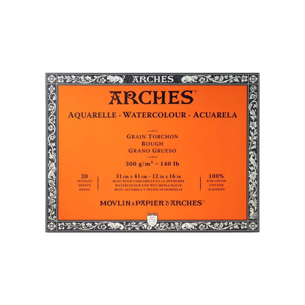 Arches - Papel de acuarela, bloc 12 hojas engomado 1 lado, grano fino, 300 g/m², 23 x 31 cm — view 9