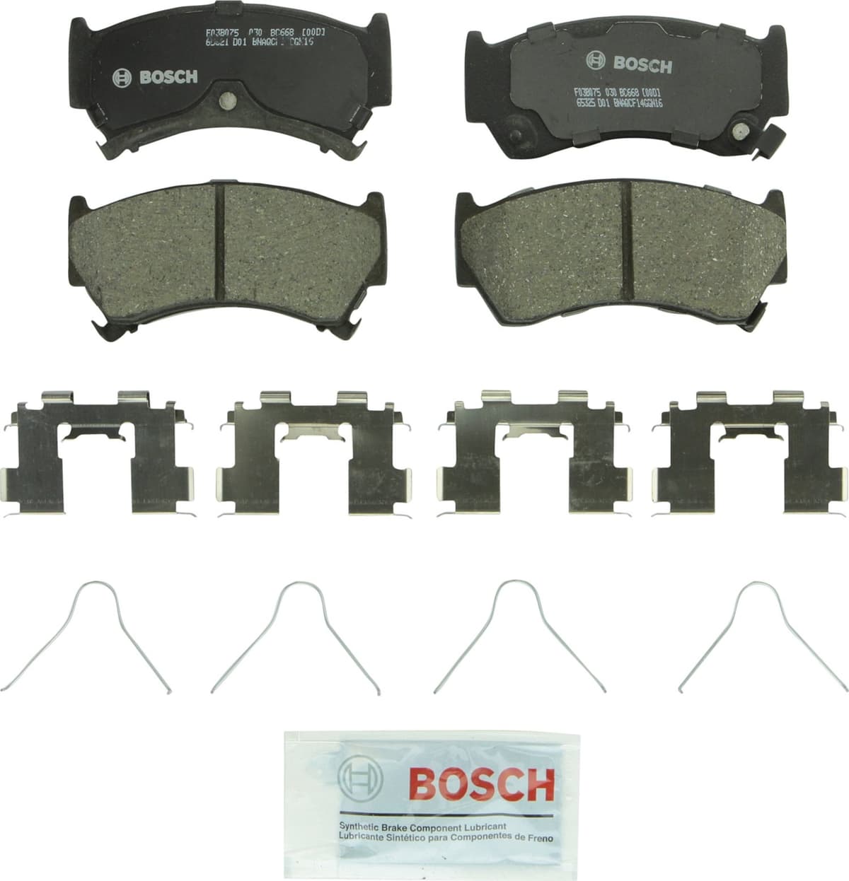 Bosch BC914 QuietCast Premium Ceramic Disc Brake Pad Set For: Acura ILX; Honda Accord, Civic, CR-V, Element, Fit, Front — view 144