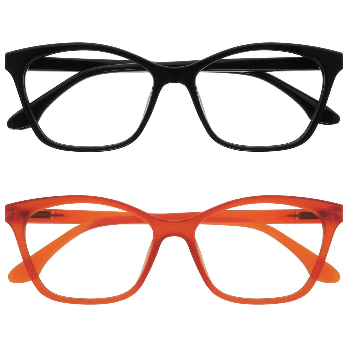 OPULIZE KAT Reading Glasses - Stylish Cat's Eye Frame - Men and Women - Spring Hinges, 2 Pack - Black / Tortoise Brown — view 13