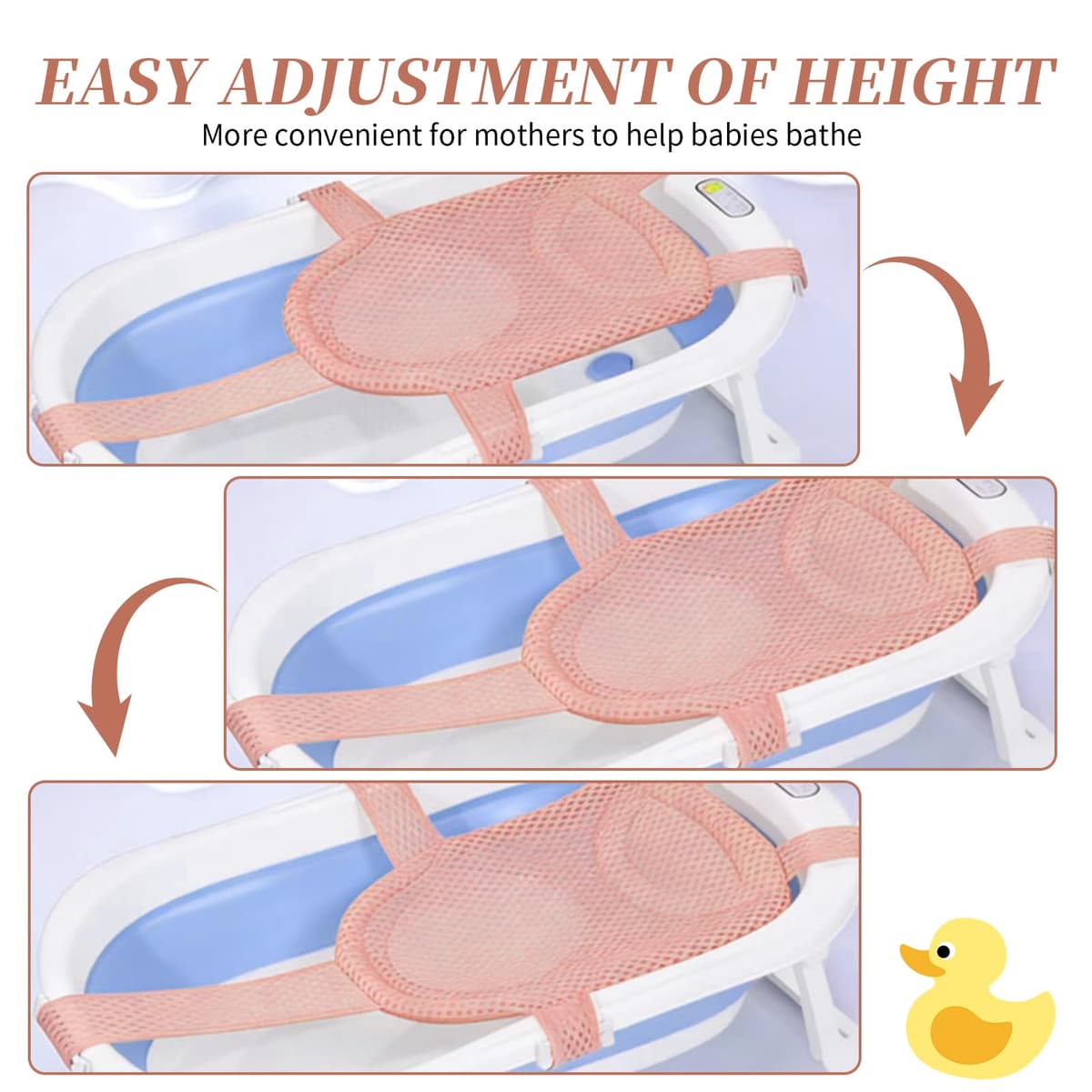 Cojín de Baño Antideslizante para Bebés 0-18 Meses - Red Ajustable Ergonómico, Malla Transpirable Segura Cómoda — view 4