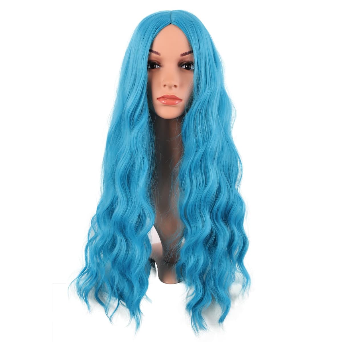 MapofBeauty 24 Pulgada/60 cm Largo Lacio Peluca Con Flequillo Sintética Cabello Heat Resistente Para Fiesta de Cosplay (Rosa Caliente) — view 34