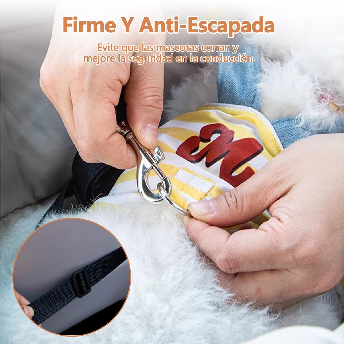Galatée Asiento Elevador para Mascotas para El Coche, Asiento para Perros para El Coche, Bolsa para Perros con Cuerda De Tracción De Seguridad, Bolso para Mascotas con Bolsillos Grandes(Gris) — view 5