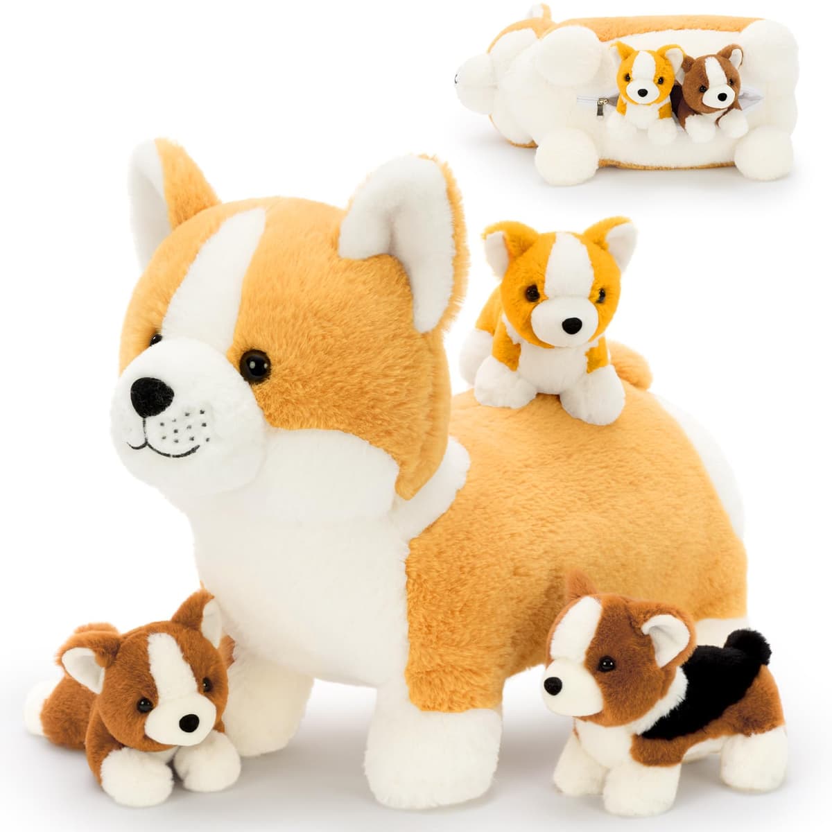 MorisMos Red Panda Plush Teddy with Babies inside, Realistic Cuddly Red Pandas Stuffed Animal Soft Toy, Kawaii Presents for Kids Girls Boys Birthday Party Decoration (45cm) — view 9
