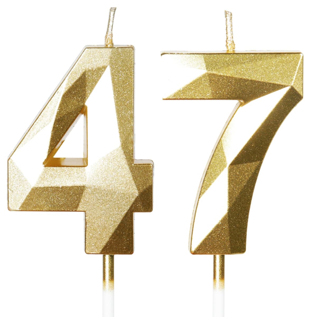 Yiran 50th Birthday Candles, Gold Number 50 Happy Birthday Candles, Cake Topper Decorations for Birthday Party, Wedding Anniversary Celebration Supply — view 173