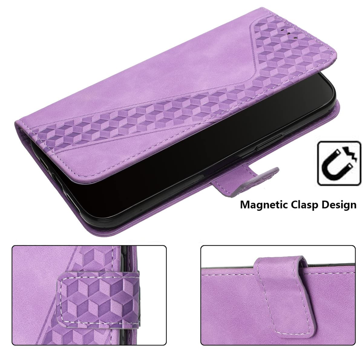 Funda para Vivo Y76 5G/Y76S/Y74S, PU Cuero Flip Carcasa Fundas Móvil de Tapa Libro Caso Piel PU para Vivo Y76 5G/Y76S/Y74S,Billetera Case Telefono Cubrir Móvil Cover con Cáscara de TPU(Púrpura) — view 6