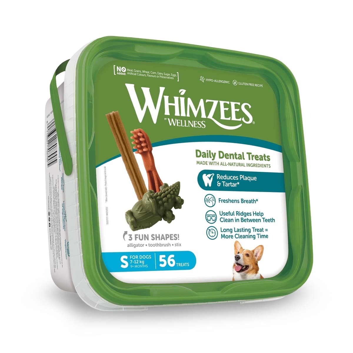 WHIMZEES Variety Box Dental S, 56 Pieces – Mixed Shapes, Size S, Dog Chews for Small Breeds, Natural and Grain Free, Rawhide-Free, Vegetarian, No Added Sugar — view 2
