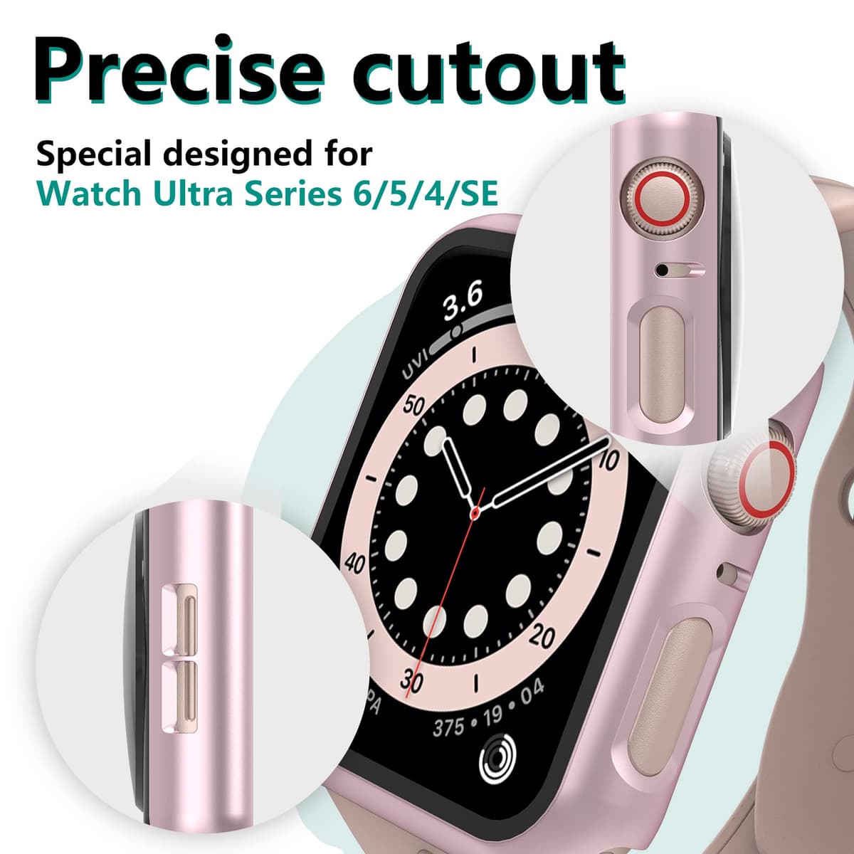5 Pieces Screen Protector Compatible with Apple Watch Series 6/5/4 SE 40mm, with Tempered Glass, Full Cover, Anti-Scratch, Protective Case Compatible with iWatch, Transparent — view 4