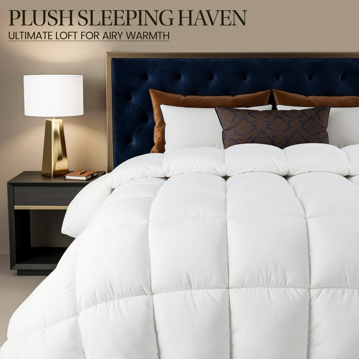 Utopia Bedding Duvet,10.5 Tog coverless Duvet with Corner Tabs, Box Stitched Quilt (King, White) — view 2