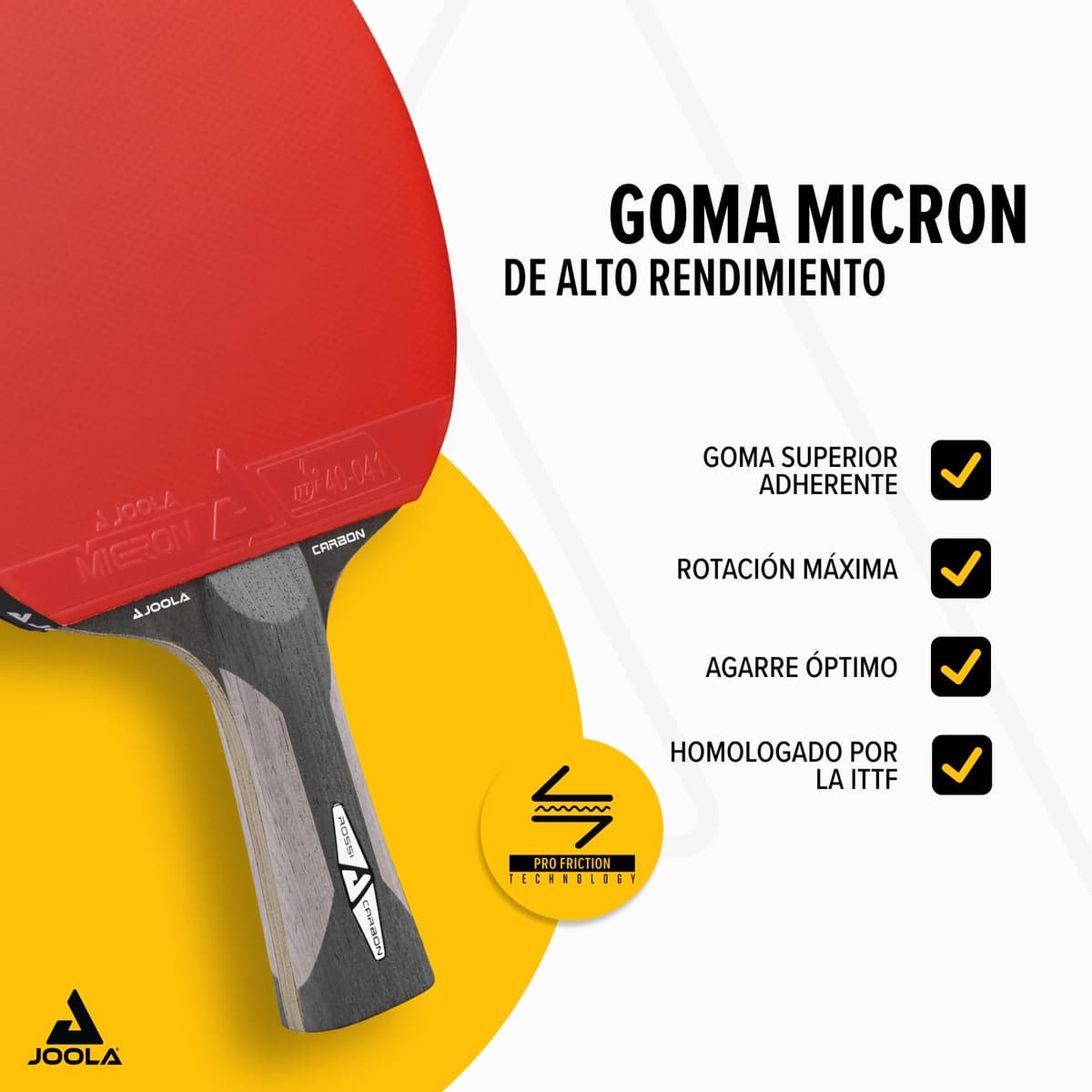 Palas Profesionales de Tenis de Mesa JOOLA Homologadas por la ITTF - Infinity Carbon, Mega Carbon y Rossi para Jugadores Avanzados y Competiciones — view 4