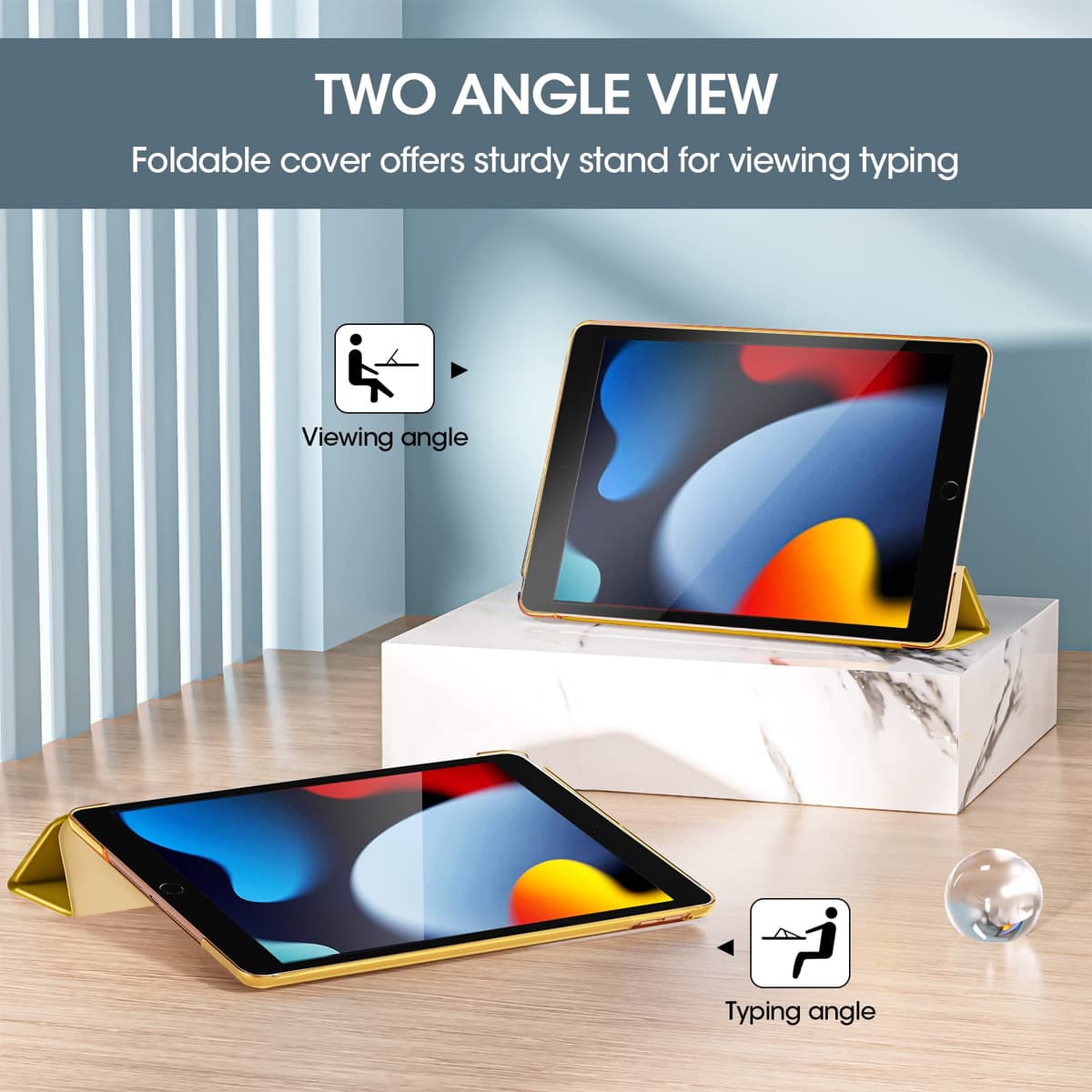 ProCase for iPad 9th/ 8th/ 7th Generation Case 10.2 Inch (2021/2020/2019 Release), 10.2 iPad Case 9th/ 8th/ 7th Gen Cover, Slim Smart Cover with Translucent Hard Shell Back -AntiqueMoss — view 5
