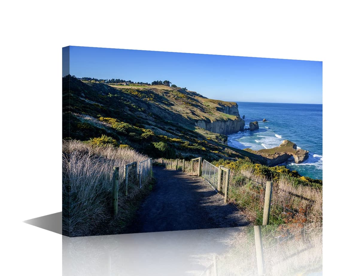 Wall Art for Living Room Beach Canvas Art Wall Decor Blue Sea Sunset Pictures Print on Canvas Natural Landscape Painting Seascape Artwork Stretched Framed Ready to Hang 12x18inch — view 39