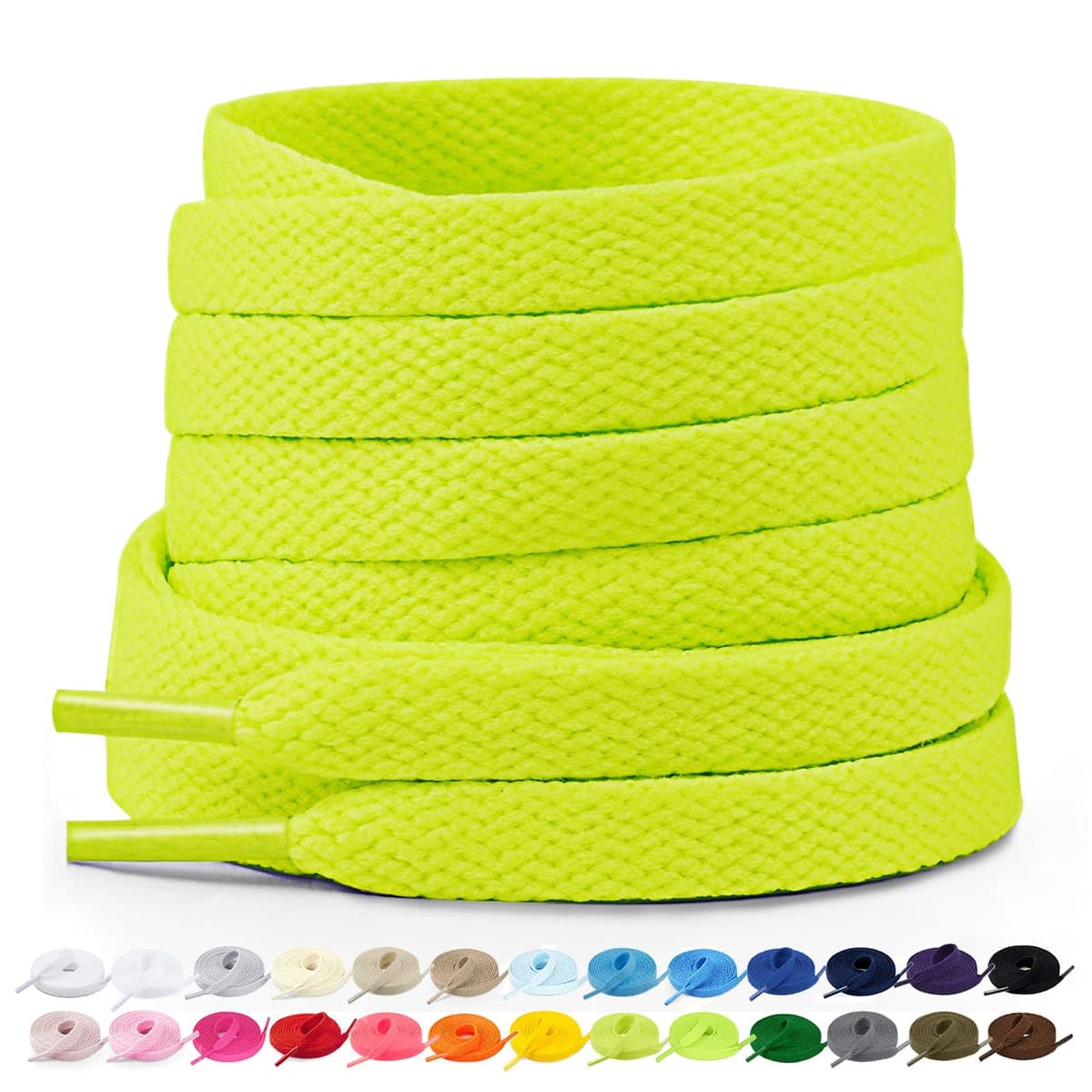 Stepace 2 Pares Cordones Planos,8mm de Ancho,Cordones Reemplazo para Zapatillas,Zapatos
