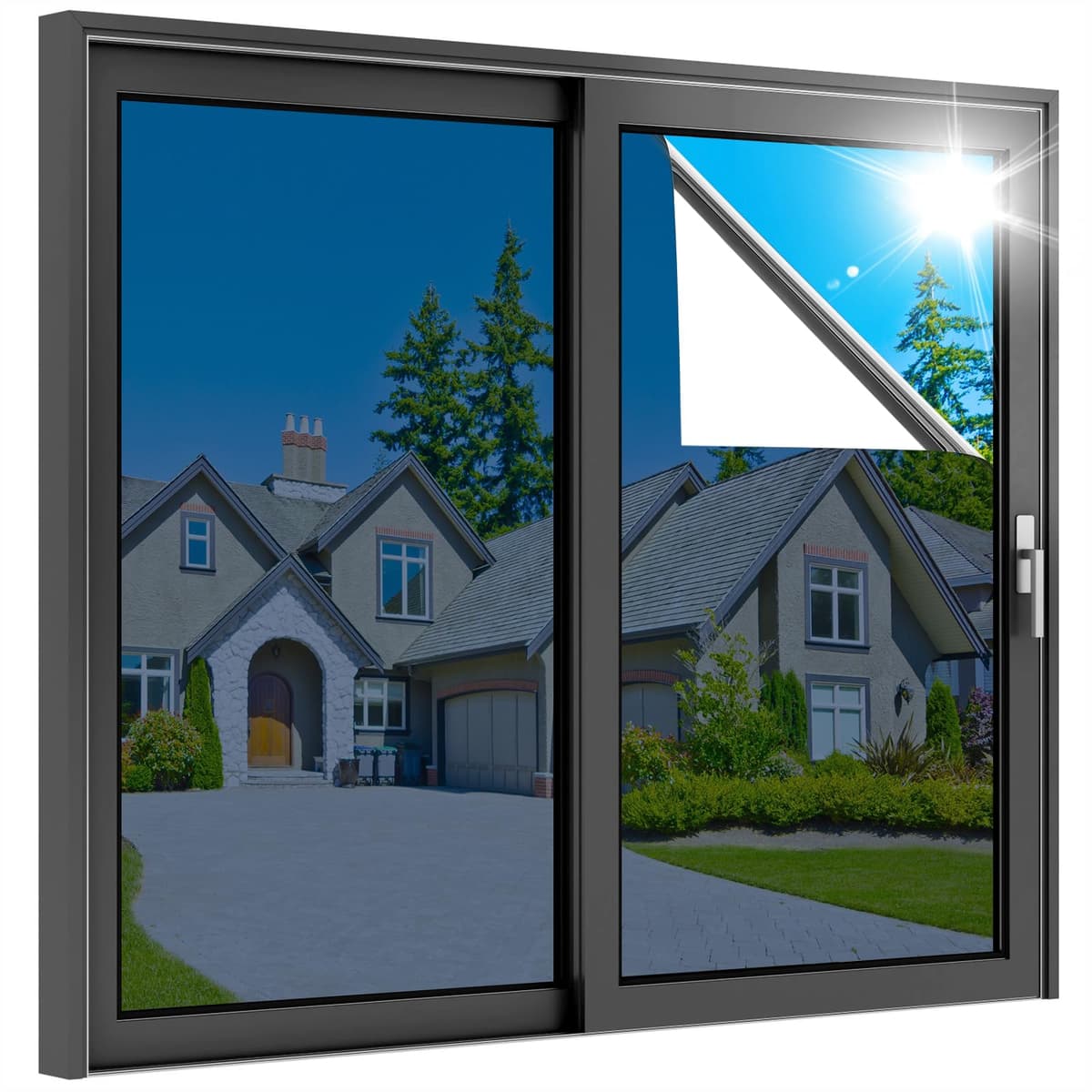 rabbitgoo Vinilos Espejo para Ventanas 44.5x200cm, Vinilo Espejo Unidireccional, Lámina Protector Solar Privacidad, Vinilo Ventana Deorativos Adhesiva Anti 85% Calor y 90% UV para Hogar Oficina — view 15