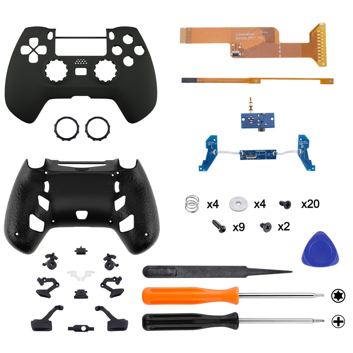 eXtremeRate Decade Tournament Controller(DTC) Actualización Kit para ps4 JDM-040/050/055 Control Actualización Board&Carcasa Ergonómica&Botones Traseros&Gatillos Stops-No Incluye Mando(Negro) — view 3