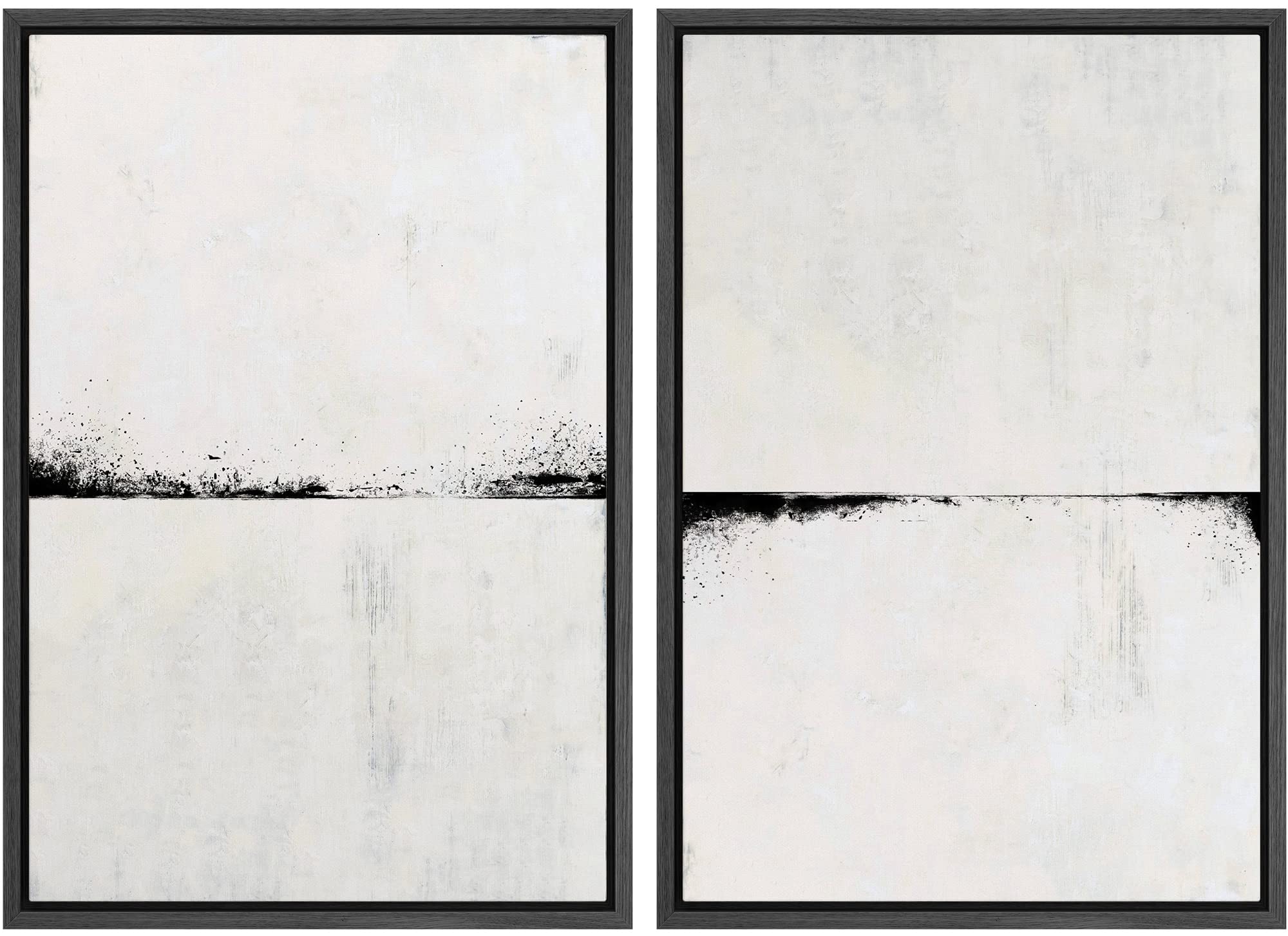 MUDECOR Framed Canvas Print Wall Art Set Watercolor Pastel Duotone Tan Landscape Abstract Shapes Illustrations Modern Art Decorative Contemporary for Living Room, Bedroom, Office - 24"x36"x2 Natural — view 40