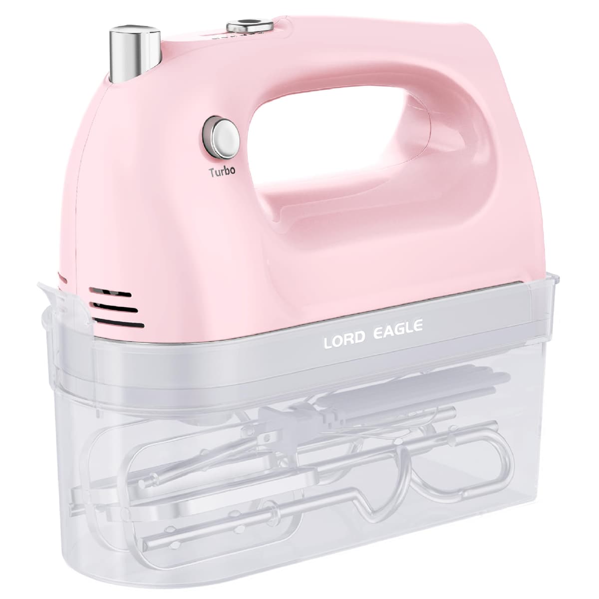 Lord Eagle Hand Mixer Electric Whisk, 400W Power Handheld Mixer for Baking Cake Egg Cream Food Beater, Turbo Boost/Self-Control Speed + 5 Speed + Eject Button + 5 Accessories, Purple — view 11