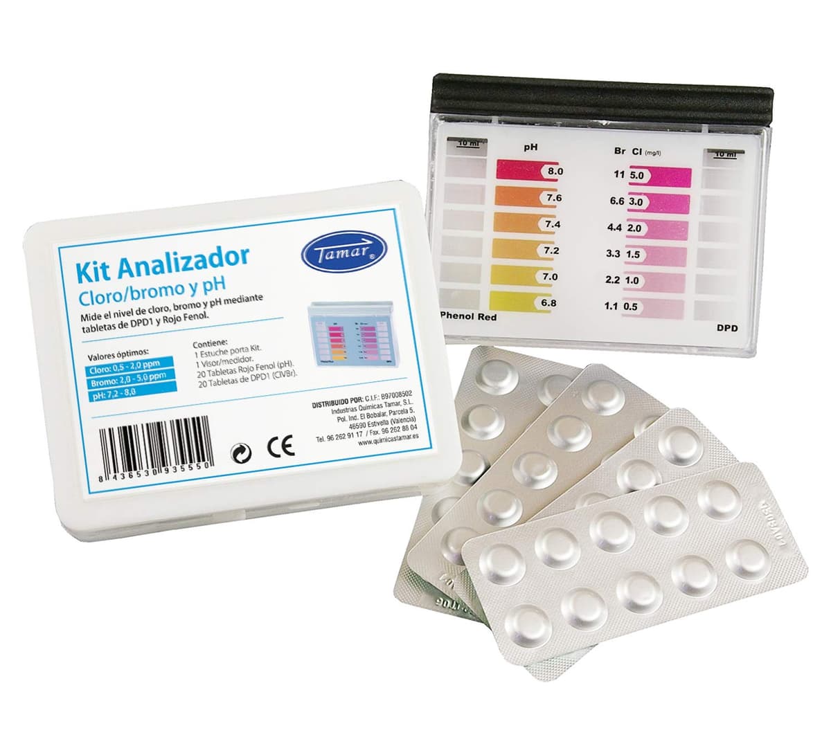 Tamar Test Kit Cloro y pH, Medidor del Cloro y PH del Agua de la Piscina, Gotas. — view 5