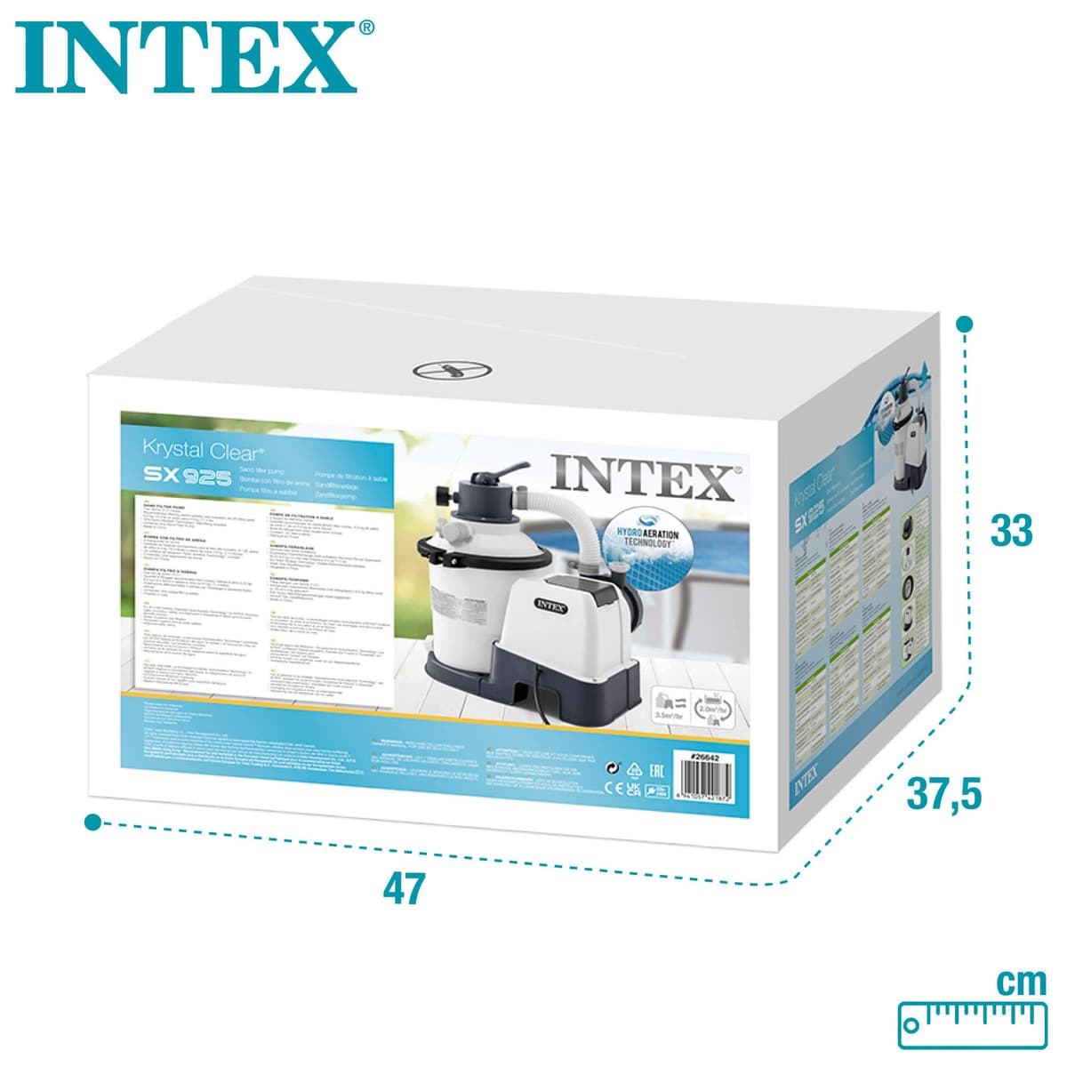 Intex 55249 - Depuradora de Arena Krystal Clear 3.500 L/H, depuradora Piscina Arena, Filtro Piscina, Bomba Piscina, para Piscinas Desmontables de hasta 17.000 L., 4 Funciones y Sistema de Bloqueo — view 3