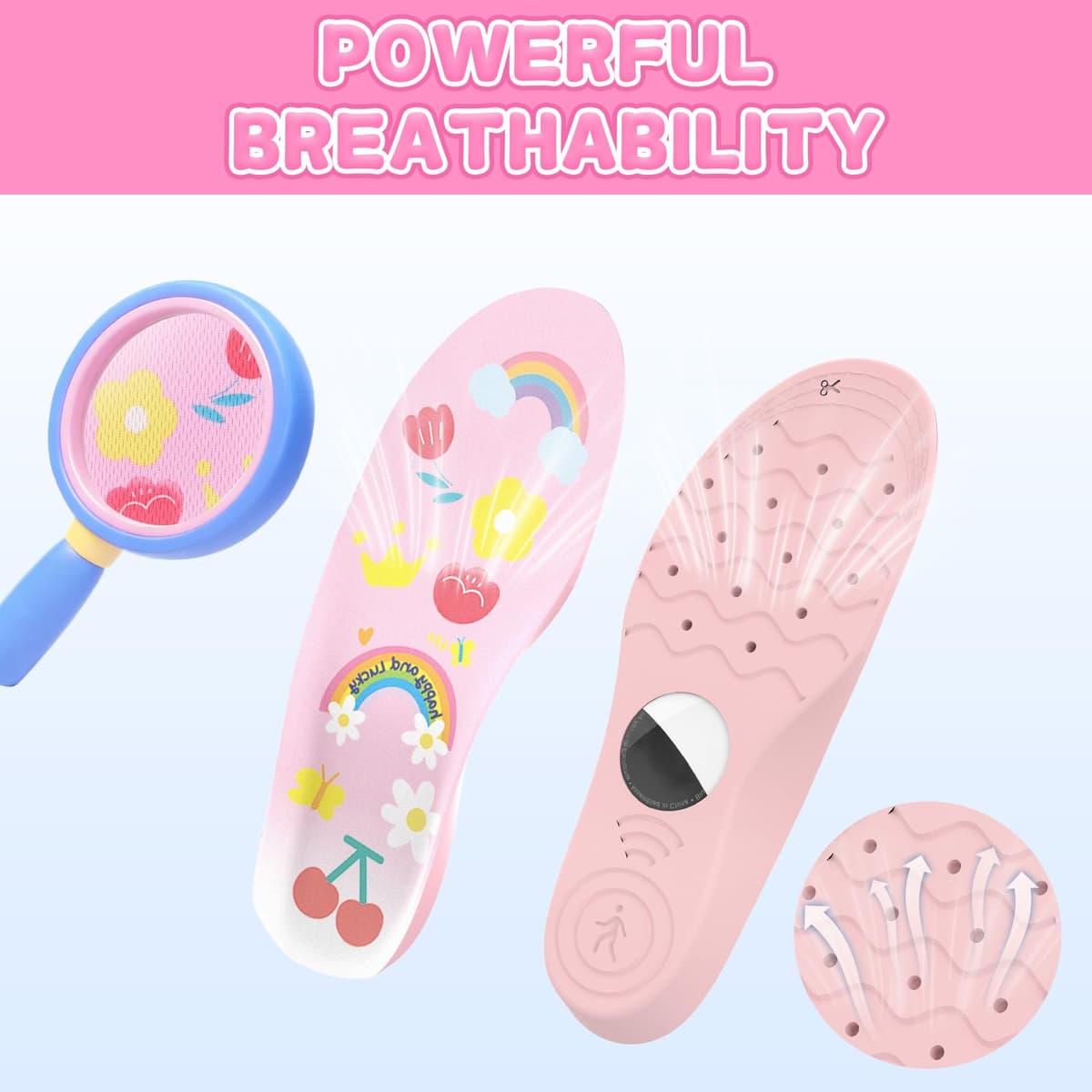 AXFEE Plantillas para Air-tag Dispositivo, Oculto Air Tag GPS Tracker Funda Protectora, Instalación Segura, para Plantillas ProtecToras Air tags para Niños y Personas Mayores, Rosa(135-150mm) — view 3