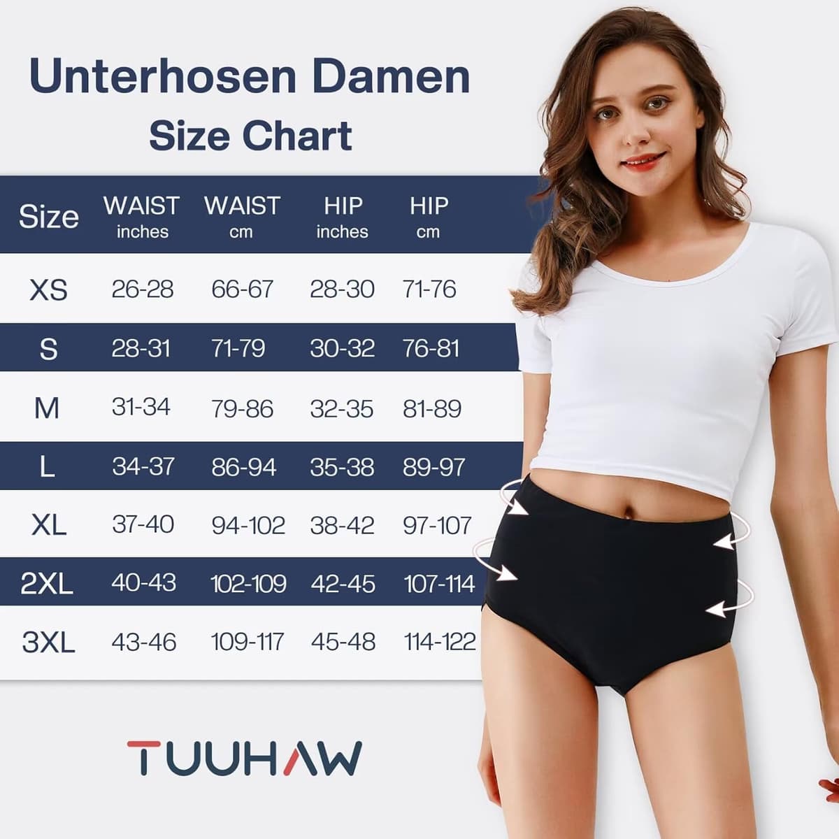 TUUHAW Underwear Women High Waisted Knickers for Women 5 Pack Ladies Full Briefs Soft Cotton Pants No Itchy Labels — view 5