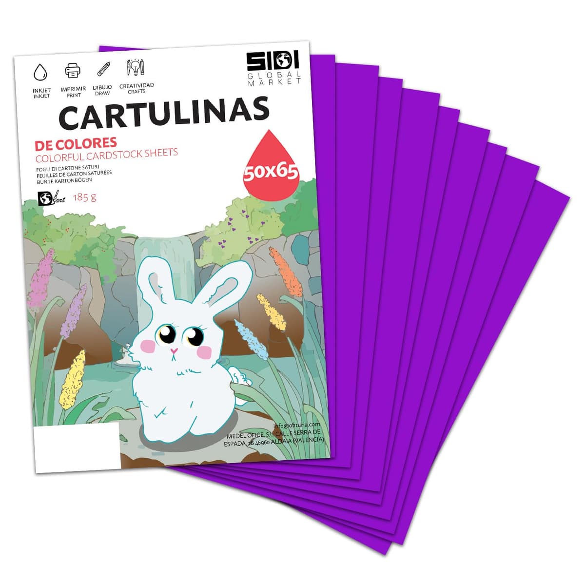 Cartulina A4 Azul Metalizada 230 g Cartulina Brillo Reflectante para Manualidades, Scrapbooking, Impresora Inkjet y Láser, Papel Cartulina Premium Metalizado – SIDI (azul metalizado, 25h) — view 9