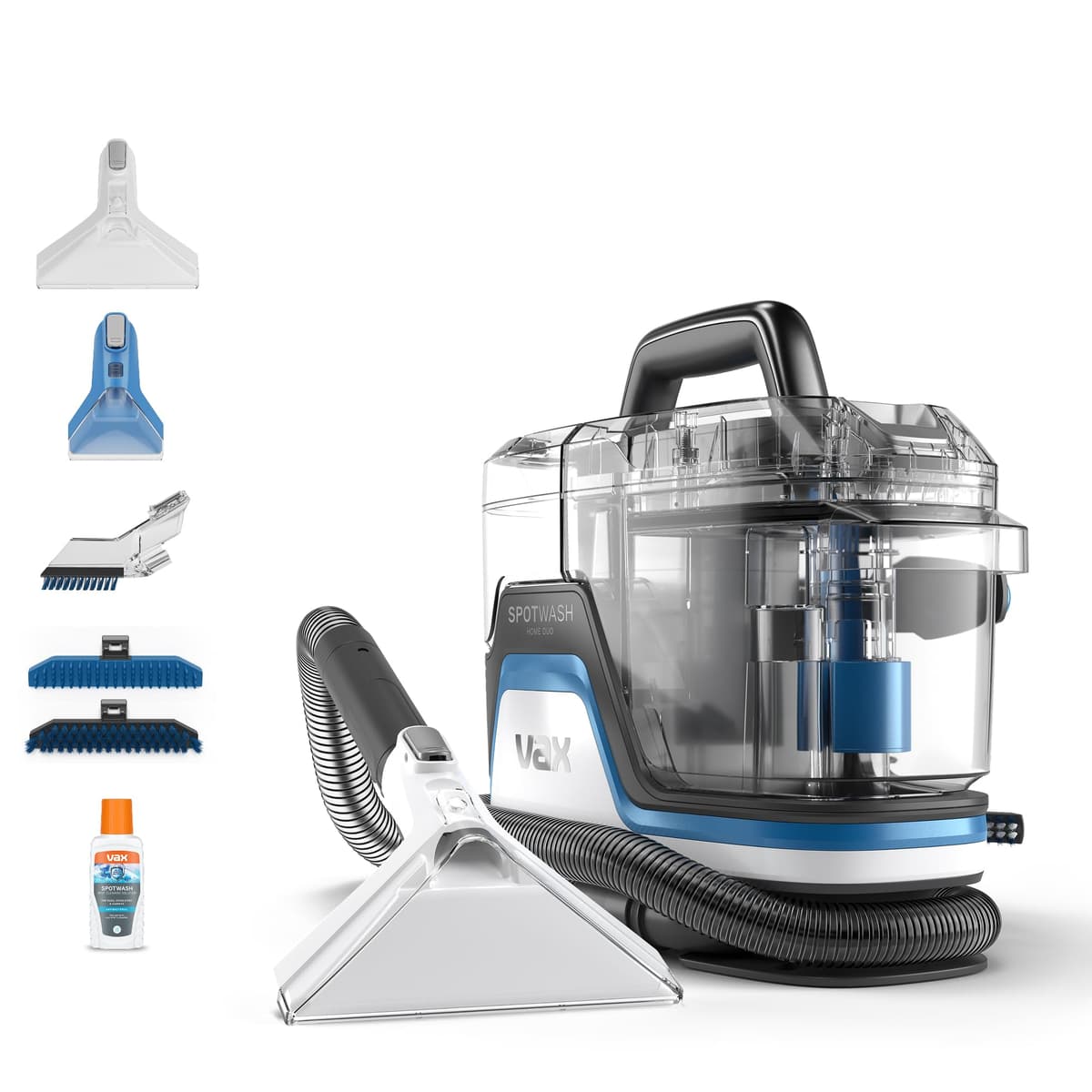 Vax SpotWash Home Duo Spot Cleaner, Stain, Car, Upholstery, Sofa and Carpet Cleaning Machine, Included Pet Tool and Antibacterial Solution Removes Spills, White/Blue, CDSW-MPXP