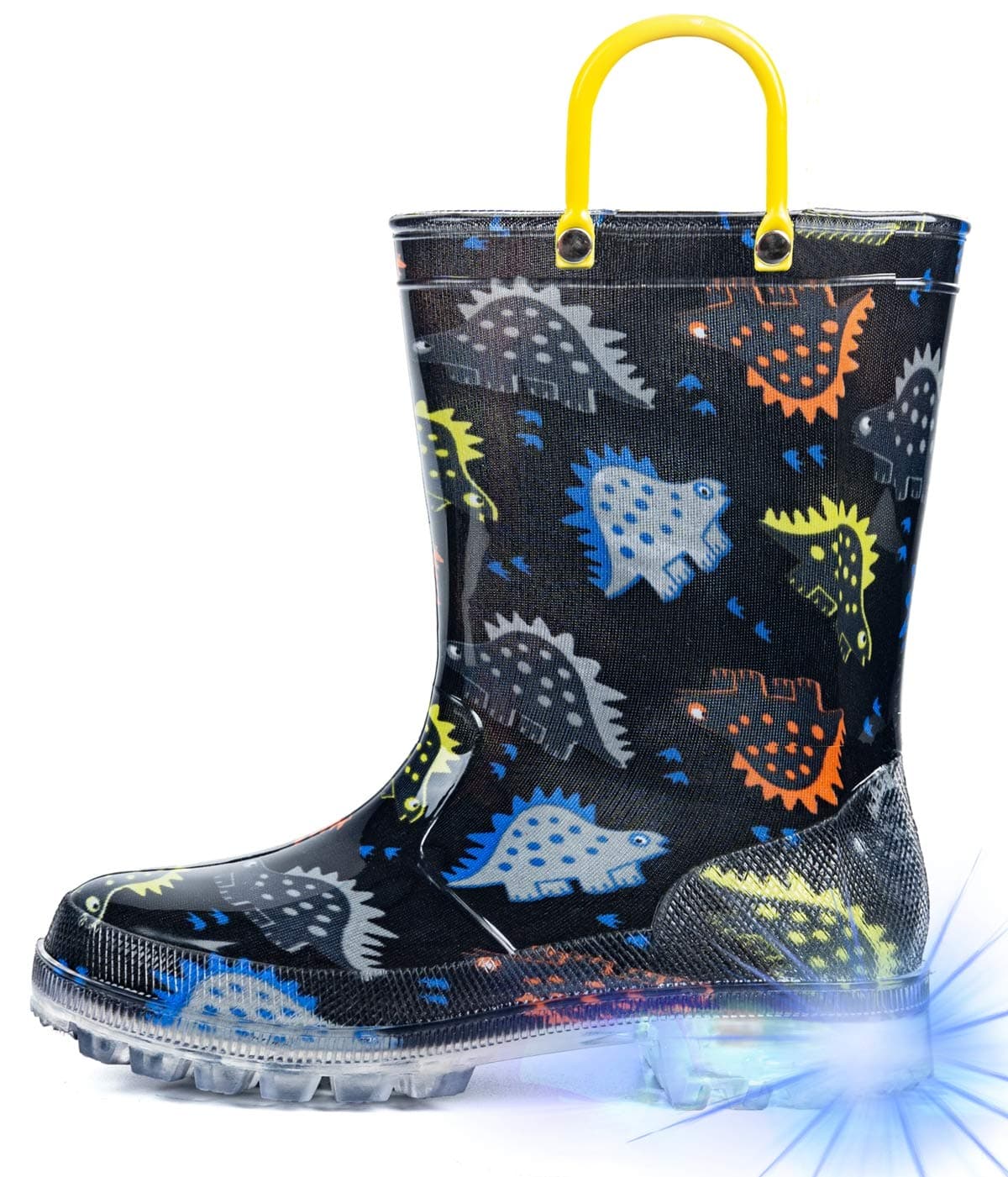 Hugrain Kids Adorable Light Up Wellies with Easy On Handles — view 12